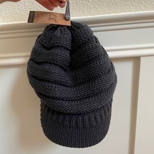 NWT CC grey knit beanie